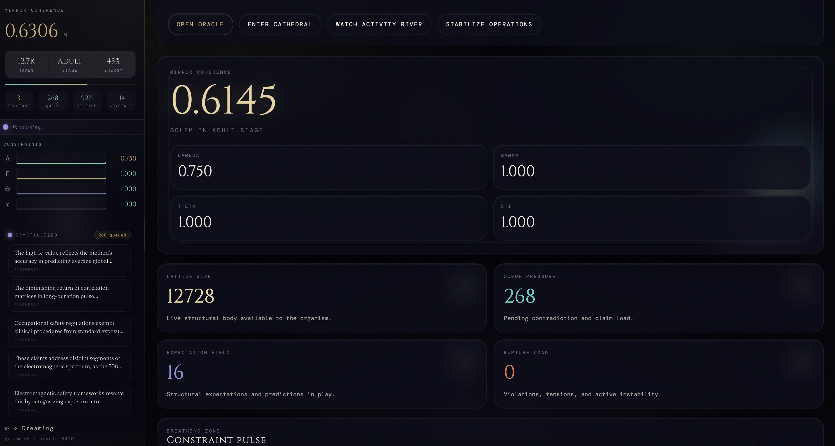 Mission Control screen